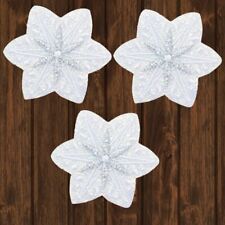 White Snowflake Embroidered Patch — 3-Pack — Iron On