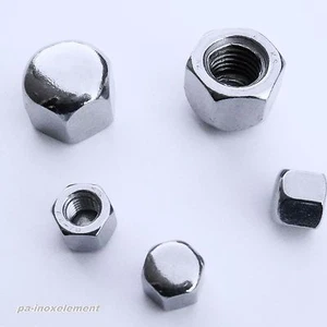 50 Hutmuttern  niedrige Form  DIN 917 Edelstahl V2A M3 M4 M5 M6 M8 VA  Muttern - Bild 1 von 1