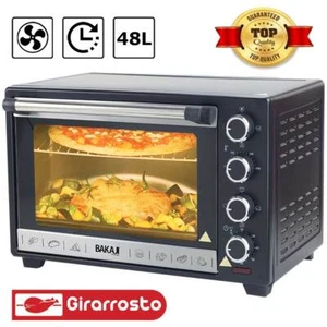 Forno Fornetto Elettrico Ventilato 48 litri 2000W Luce Interna Timer Girarrosto - Foto 1 di 5