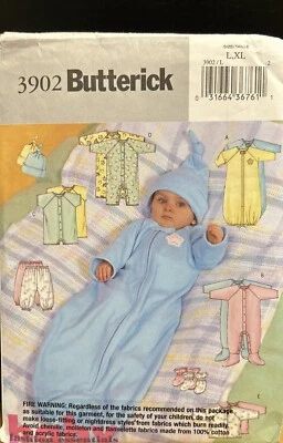 Butterick 3902 Infant’s Layette Size L, XL Sewing Pattern - Image 1 of 2
