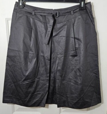 Falda para mujer Martin + Osa Anthropoligie talla 10 plisada de algodón gris brillante línea A Foto 1 de 4