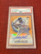 Adrian Beltre 2019 finest origins orange refractor auto autograph 1/25 psa 8