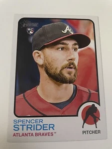 2022 Topps Heritage #521 Spencer Strider Rookie Card Atlanta Braves - Picture 1 of 2
