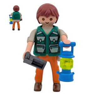 Playmobil figura explorador verde/gris lámpara aparatos suelto - Imagen 1 de 1