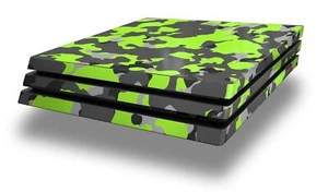 Recubrimiento para consola PS4 Pro WraptorCamo camuflaje de la vieja escuela camuflaje verde lima - Imagen 1 de 3