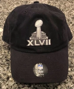 Super Bowl XLVII Hat Cap Navy Embroidered One Size Unisex NFL Team Apparel - Picture 1 of 6