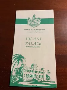 Folleto de colección Iolani Palace Honolulu Hawaii 1966 1960 Oficina de visitantes de Hawái - Imagen 1 de 2