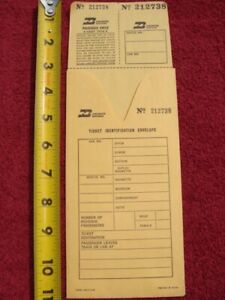  1970 Burlington Northern Railroad Ticket Identification Envelope Railway Train
