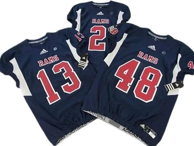 Nueva camiseta deportiva de fútbol americano azul Adidas Bastrop High School Rams para hombre tallas M-L-XL Foto 1 de 4