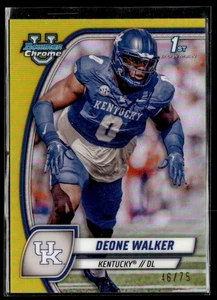 2024 Bowman University Chrome Yellow Deone Walker 46/75 Kentucky Wildcats #57 - Foto 1 di 2