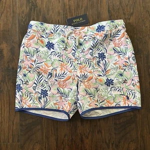 NWT Polo Ralph Lauren Boys Printed Swim Trunks Tropical Seahorse Lined XL 18-20 - Picture 1 of 8