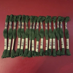 DMC Dark Hunter Green 3345 Embroidery Floss Lot Of 16 Skiens - Picture 1 of 3