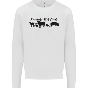 Vegetarian Animals Friends Not Food Vegan Kids Sweatshirt Jumper - Picture 1 of 23