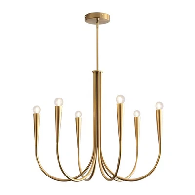 Candelabro moderno de granja vintage de 6 luces de oro... Foto 1 de 4