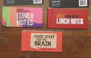 3 PAPERSALT LUNCH NOTES Grit For Girls; Grit for Boys; Good Stuff For The Brain - Picture 1 of 4