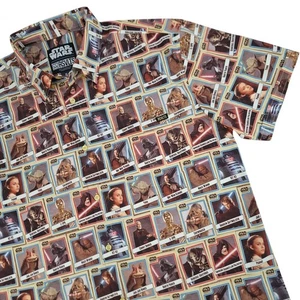 RSVLTS Star Wars Camp Shirt Mens XL Episode III Trading Cards Pattern Button Up - Picture 1 of 13