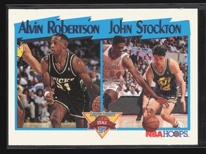 1991-92 Hoops #310 Alvin Robertson / John Stockton - Picture 1 of 2