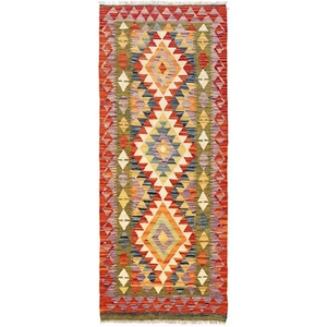 Afghan Handmade Flat Kilim Turkish Rug 2'3x6'5ft, Oriental Wool Chobi Rug P26528 - Picture 1 of 7