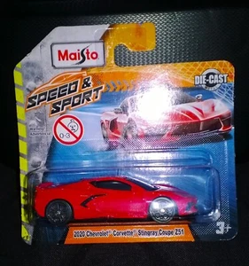 Maisto 2020 CHEVROLET CORVETTE STINGRAY COUPE Z51 1/64 pressofuso VELOCITÀ E SPORT ROSSO - Foto 1 di 3