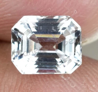 Zafiro blanco natural 3,05 quilates esmeralda piedra preciosa suelta extremadamente rara Foto 1 de 4