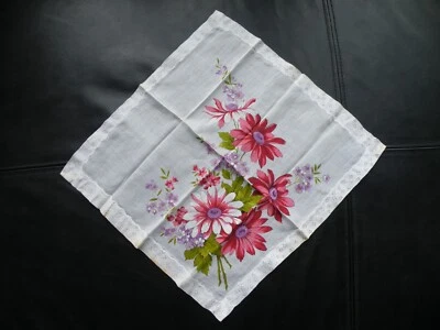 PAÑUELO Vintage Ramo Floral Estampado LINO 12" ENVÍO GRATUITO Foto 1 de 4