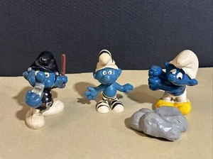 Vintage 1965 CONVICT JAILBIRD, 1980 CHAIN GANG & 1981 Police, Traffic Cop Smurf - Picture 1 of 18