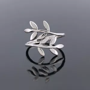 Sterling Silver Toe Ring for Women Leaf Bypass Ring Adjustable Midi Pinky USA - Picture 1 of 5