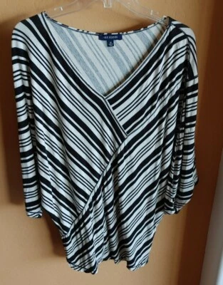 Top túnica edición Max - mediano - mezcla de lino - avena y rayas negras Dolman usado en excelente estado Foto 1 de 4