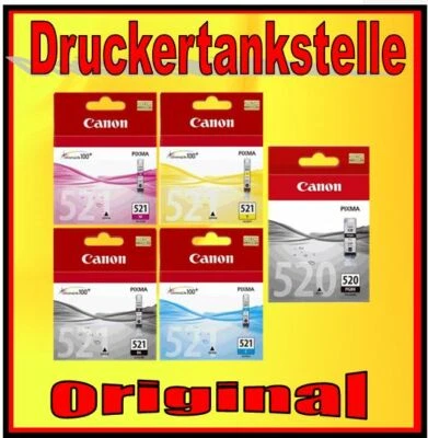 Original Cartridges Canon Pixma PGI-520BK CLI-521 BK Cmy MP560 MP620 MP630 MP640 - Image 1 of 2