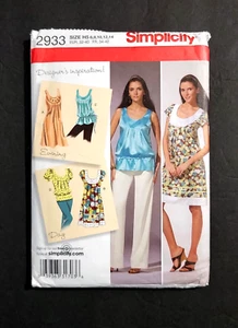 Simplicity Pattern 2933 Misses Dress Or Top Sizes H5 06-08-10-12-14 - Picture 1 of 4