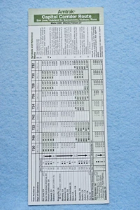 Capitol Corridor Route Card - Winter 2000 - Picture 1 of 2