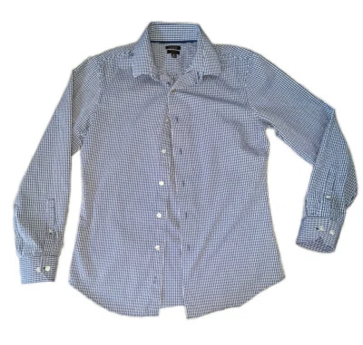 Apt 9 Slim Fit Button Down Dress Shirt Blue Striped Long Sleeve Size S pre owned - Image 1 of 3