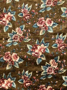 VINTAGE TREASURES Quilt Block o/t Month 2004 By T.A.&F. Inc Pink Blue Brown 1 Yd - Picture 1 of 8