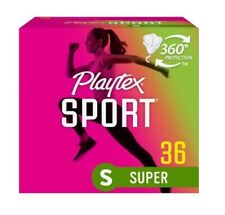 Box of 36 Playtex Sport Tampons  36 S Super Absorbency 36 Ct Plastic Applicator