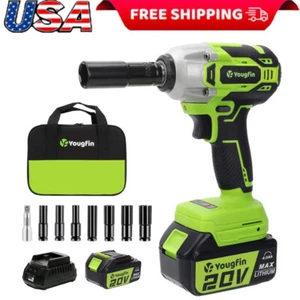 20V Brushless Cordless Impact Wrench 1/2" Impact Gun Kit Impact Driver Set US - Picture 1 of 7