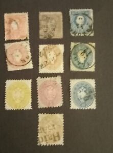 1860-1863 Austria - Used Postage Stamp Lot of 10