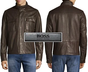 NWT BOSS Hugo BOSS (Black Label) Lamb Leather Jacket Size 36R(US)-46(EU) - Picture 1 of 12