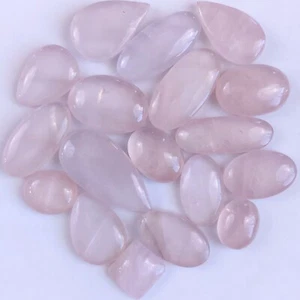 Lote de 18 piedras preciosas cabujón sueltas de cuarzo rosa natural 1034 quilates 50x25 18x14 mm #1268 - Imagen 1 de 5