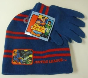 Boy's DC Justice League Beanie Cap Hat Glove Combo NEW Winter Weather Set Batman - Picture 1 of 1