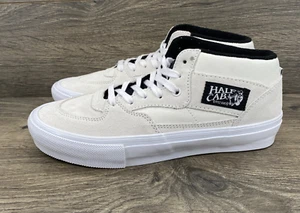 VANS Skate Half Cab Suede Canvas Skate Sneakers Shoes Men's Size 8 White Black - Picture 1 of 13