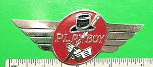 Playboy logo Nickle finish over thin brass base metal, 3 color finish! - Picture 1 of 3