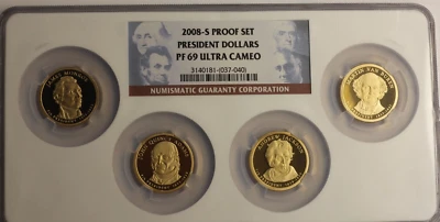 2008-S NGC PF69 UCAM - Presiden US Mint Proof 4 Coin - Ultra Cameo - 4 Coin Set! - Image 1 of 3