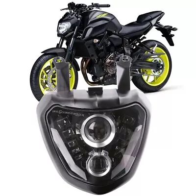 LED Headlight Assembly For Yamaha FZ07 MT07 MT-07 2014 2015 2016 2017 Plug &Play - Image 1 of 4