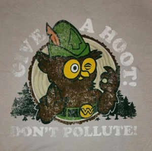 Parks N Rec "Give a hoot don't pollute " Woodsy owl Mens T-shirt XXL - Picture 1 of 4