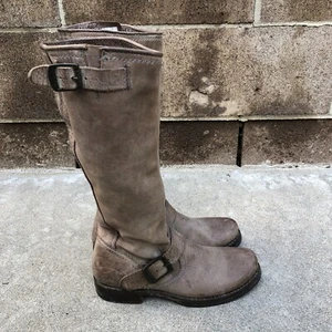 FRYE Riding Boots Women's 6 Leather Calf High Designer 1" Heel Shoes - Picture 1 of 16