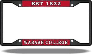 Marco de matrícula negro Wabash College - Imagen 1 de 1