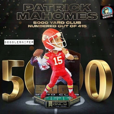 PATRICK MAHOMES Kansas City Chiefs "5,000 yardas" Club de pase NFL Bobblehead Foto 1 de 4