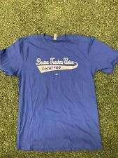 BTU Boston Teachers Union Shirt Blue Size L Public Schools USA Made 