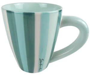 Starbucks Barista 2002 Coffee Mug Cup Aqua Teal Mint Green White Stripes - Picture 1 of 6