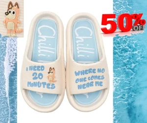 Groundup Bluey size 10 Slides Chill Heeler Women's Ludo Studios NWT - Picture 1 of 18